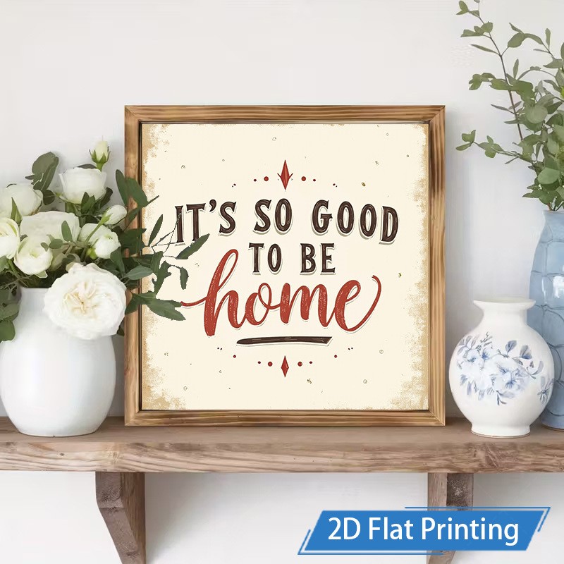 Vintage Framed Wooden Sign Sweet Home Saying Living Room Tabletop Decor
