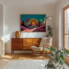 Colorful Desert Wall Art Modern Southwest Print Boho Decor Abstract Western Art