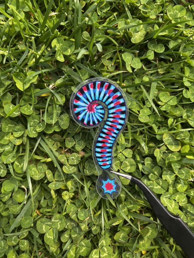 Millipede Question Mark ? Sticker Clear PET Vinyl