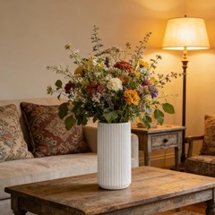 Thickened White Ceramic Flower Vase – 8-Inch Decorative Gift for All Occasions