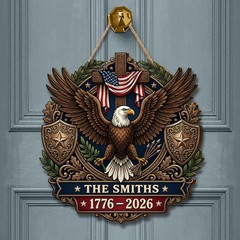 Personalized American Freedom Anniversary Wall Sign with Rope