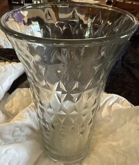 glass vase 9Inches Tall Mouth 5/half Inches Bottom 4 Inches Beautiful Design