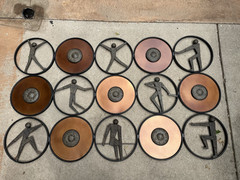 SET of 3 Industrial WELDED METAL ABSTRACT WALL DECOR PANELS XXL 65″ UTTERMOST