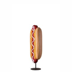 Small Hot Dog on Base Resin Food Statue BBQ Theme Display Prop Fun Home Decor