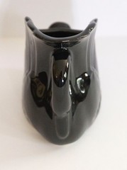 Vtg Glazed Ceramic Black Swan Planter or Vase-5” Tall x 5.5” Wide-Unbranded-VG