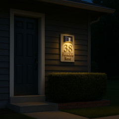 Personalized House Sign Solar LED Light Address Sign Street Name Door Plates