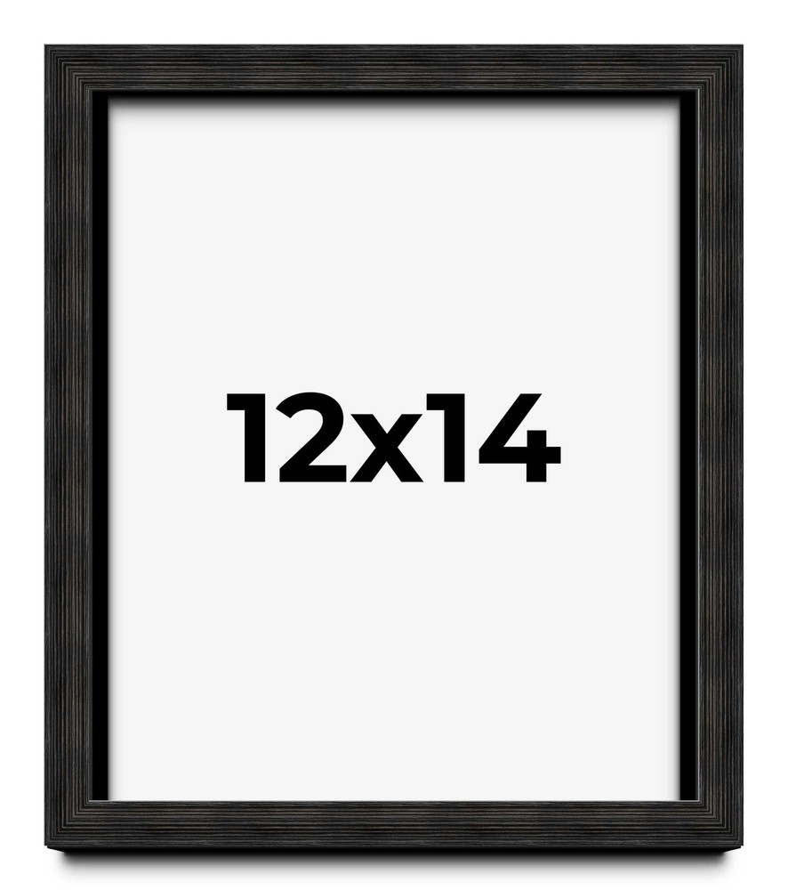12×14 Shadow Box Black Rustic Barnwood Display Frame | 1.125 Inch Deep | 0.875