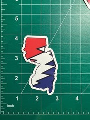 New Jersey Stealie – Grateful Dead – Laminated Vinyl Sticker 1.5″x3″