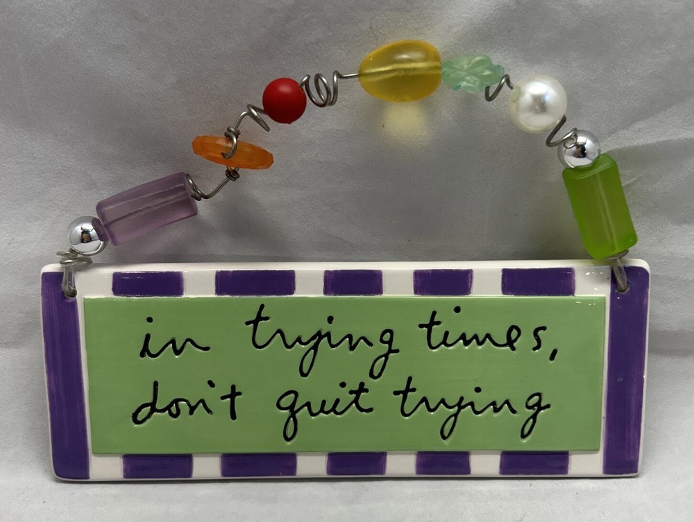 Sandra Magsamen 7″ Green Purple Bauble In Trying Times Don’t Quit Trying 2005