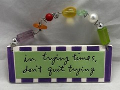 Sandra Magsamen 7″ Green Purple Bauble In Trying Times Don’t Quit Trying 2005