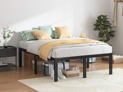 18 in Sturdy Platform Bed Frame Queen Size,Quick & Easy Assembly,No Noise, Black
