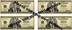 8 Pack $250 Trump Dollar Bill Cash Money 6×3 Vinyl Sticker