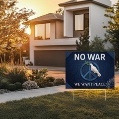 No War Yard Sign Peace Symbol Outdoor Lawn Sign