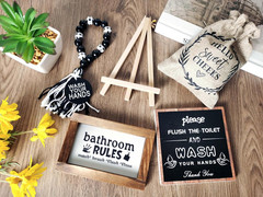 5 Pieces Funny Bathroom Signs Decor, the Perfect Mini Decorative Accent for the
