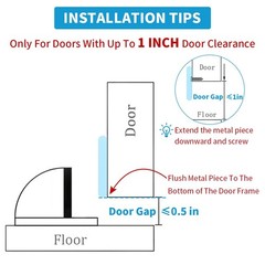 Door Stops 2 Pack, Magnetic Door Stopper, Self Adhesive, Black Floor Mount