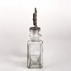 Studio Decor, Bottle 6″ with Cap That’s A Jeweled Enamel Photo Frame 1.5×1.5″