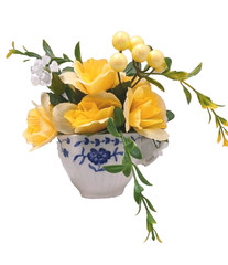 Cheerful Yellow Roses Floral Arrangement Tea Party Cup POP-IN Birthday Bridal