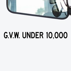 2 Pack GVW UNDER Vinyl Decals Gross Vehicle Weight Truck DOT Label Die Cut