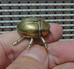 Solid Brass Mini Ladybug Figurine Vintage Style Insect Statue for Garden Deco