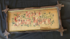 Antique 1800’s Framed Victorian «HOME SWEET HOME» Punch Paper Motto Sampler HTF