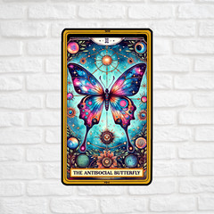 Tarot card sticker vinyl decal the antisocial butterfly gothic funny novelty