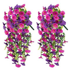 4PCS Artificial Morning Glory Vines UV Resistant Hanging Flowers Outdoor Decor