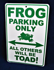 FROG PARKING ONLY -*US MADE* Embossed Metal Sign – Man Cave Garage Bar Pub Decor