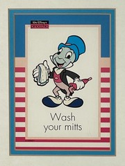 Set of 2 VTG Walt Disney Pinocchio Jiminy Cricket Bathroom Art Prints 8×10 Frame
