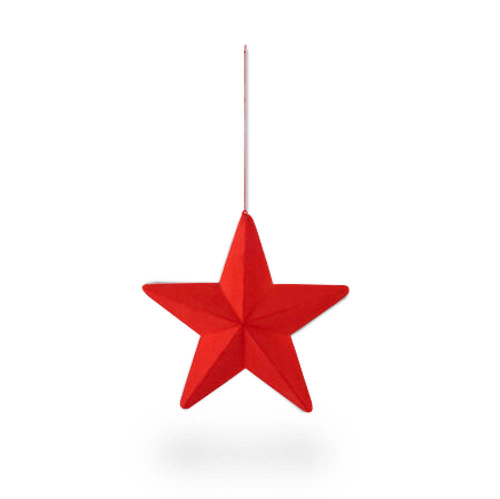 Hanging Flocked Star, Red – 7.75″ (96017)