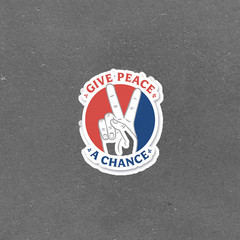Give Peace a Chance Retro Peace Sign Sticker Decal for Laptops Cars #5529