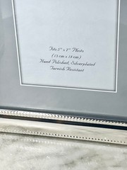 Siena Silverplated Beaded Border Double Picture Frame 5”x 7” Photos