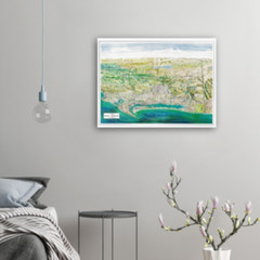 San Diego SD Southern California Panoramic Map Poster Art Print Wall Aerial