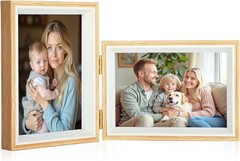 Double Picture Frame 4×6 Vertical and Horizontal Hinged Picture Frames stand …