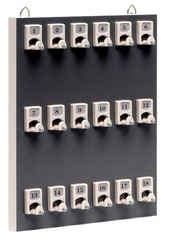 Key Rack, #18PGS with 18 Numbered Hooks for Small Businesses or Residential (…