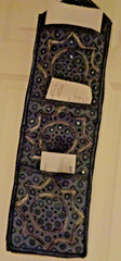 Handmade Indian/Pakistani Mirror Embroidery 3 slots Letter Holder Wall Hanging