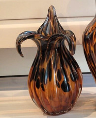2 GLOBAL AMICI SAFARI GLASS JACK IN THE PULPIT VASES 9 INCHES