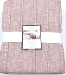 60″x86″ Oversized 100% Cotton Bed Throw Blush – Threshold designed with Studio M