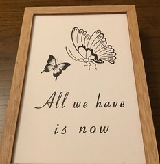 “All We Have Is Now” Wooden Frame. NWT 5.5×8