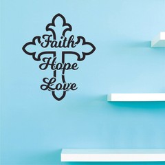 Faith Hope Love Wall Decor – Home Bedroom Living Room Decoration Sticker Design