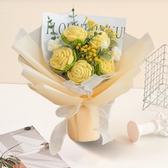 Handmade Bouquet Knitted Fabric Decorative Flower Collection