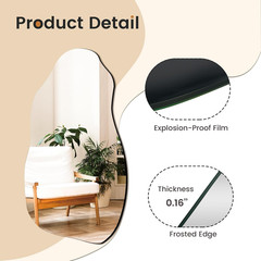 Irregular Asymmetrical Wall Mirror for Living Room Bathroom Entryway, Modern Dec