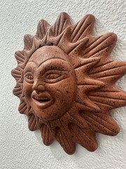 Celestial 3D Anthropomorphic 7.5” Sun Face Wall Hanging Southwest Design