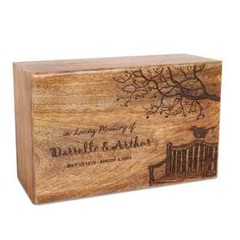 Wooden Cremation Urn for Adult Ashes | Tree of Life Box | Personalized Memorial