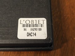 L’Objet Crocodile Rectangular Porcelain Tray 12″x6″ 24kt Gold Accent NEW In BOX