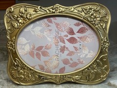 Oval Picture Frame 5X7 Gold Floral Design Vertical Or Horizontal Rachel Zoe New