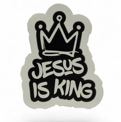 JESUS IS KING CROWN 3” VINYL DECAL DIECUT STICKER GOD CHRISTIAN FAITH 1PC