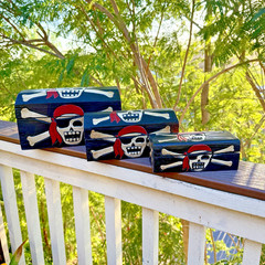 Skull & Crossbones Pirate Nesting Treasure Chests Set of 3