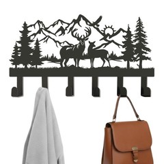 Metal Coat Rack Wall Mount with 6 Hooks, Decorative Hat & Coat Hooks for Entr…