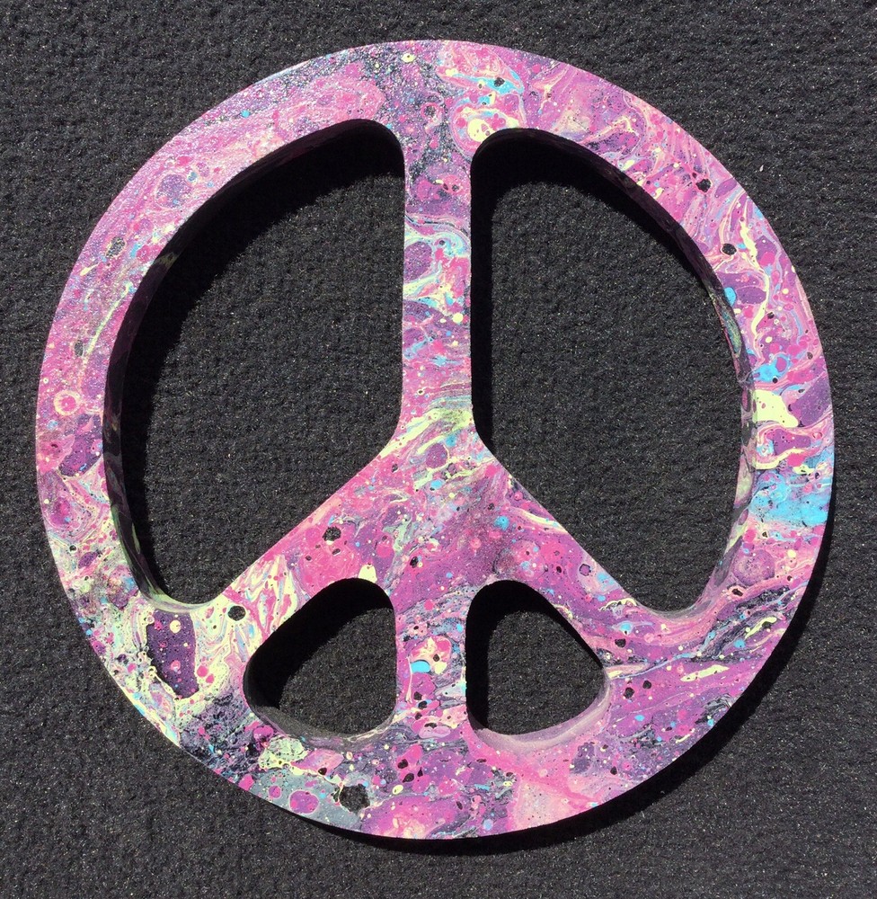 Peace Sign Symbol – Professional Hand-Made Wall Art – Retro Cool Decor – MCM