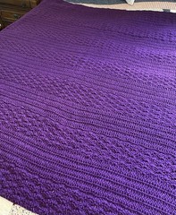 Homemade Plum Crochet Afghan 62” X 66” NEW Acrylic Machine Wash